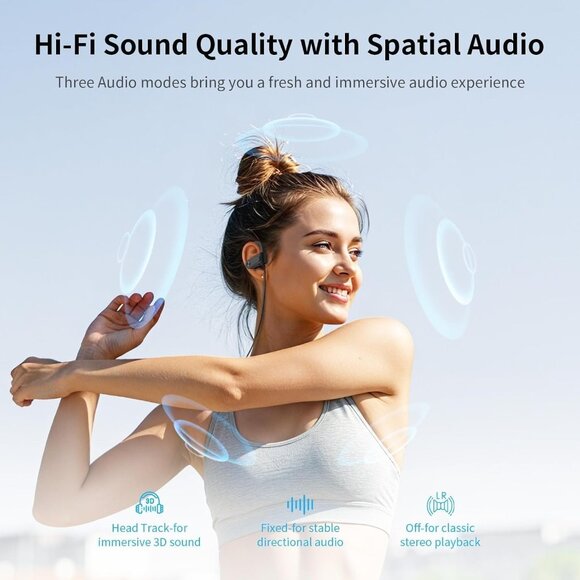 Joywise U30 Wireless Bluetooth Headphones Earbuds IPX7 Waterproof 16H Playtime - Picture 7 of 9